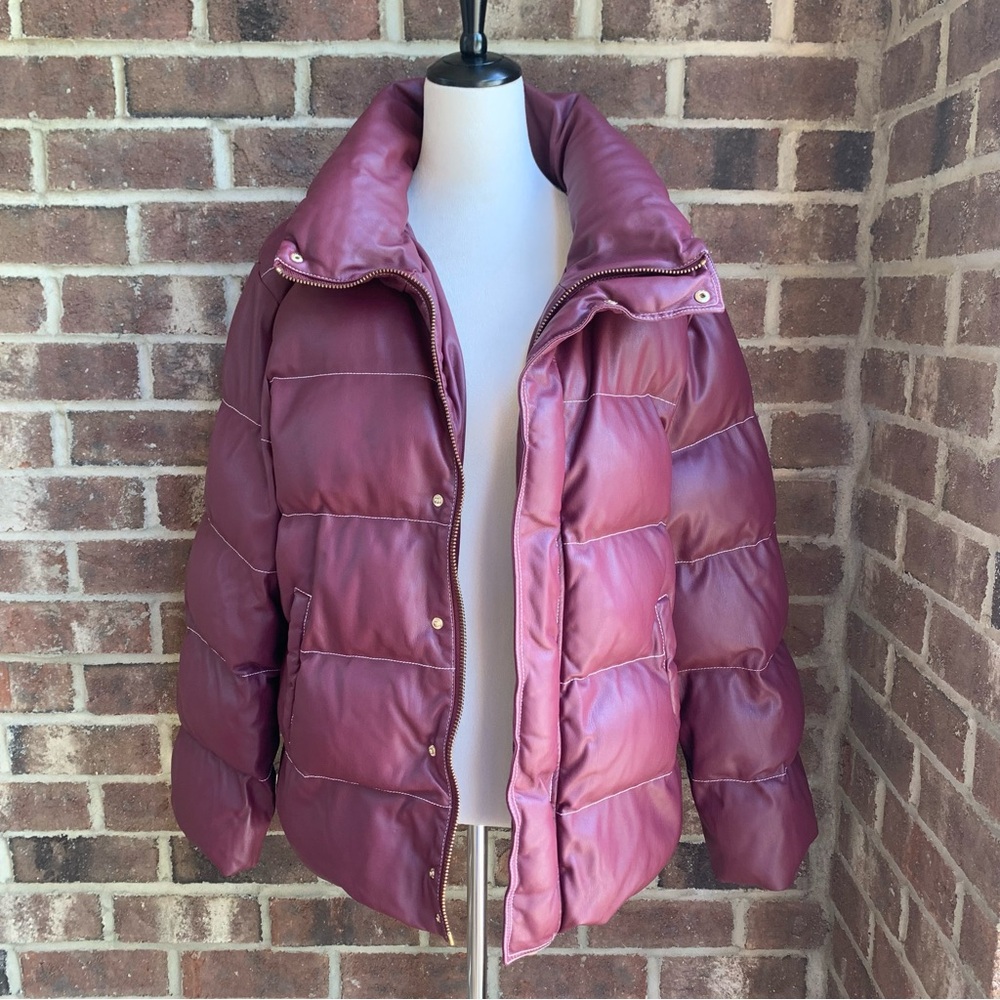STAUD Burgundy Puffer Jacket - Picture 2 of 16